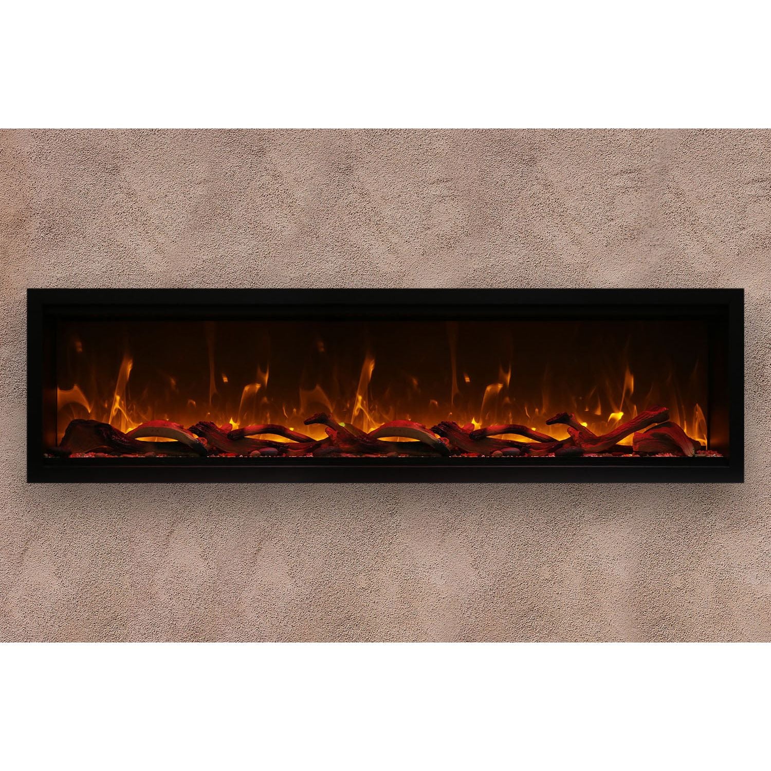 Amantii Symmetry 74'' Extra Tall & Deep Recessed Linear Indoor/Outdoor Electric Fireplace SAMPLE DESIGN