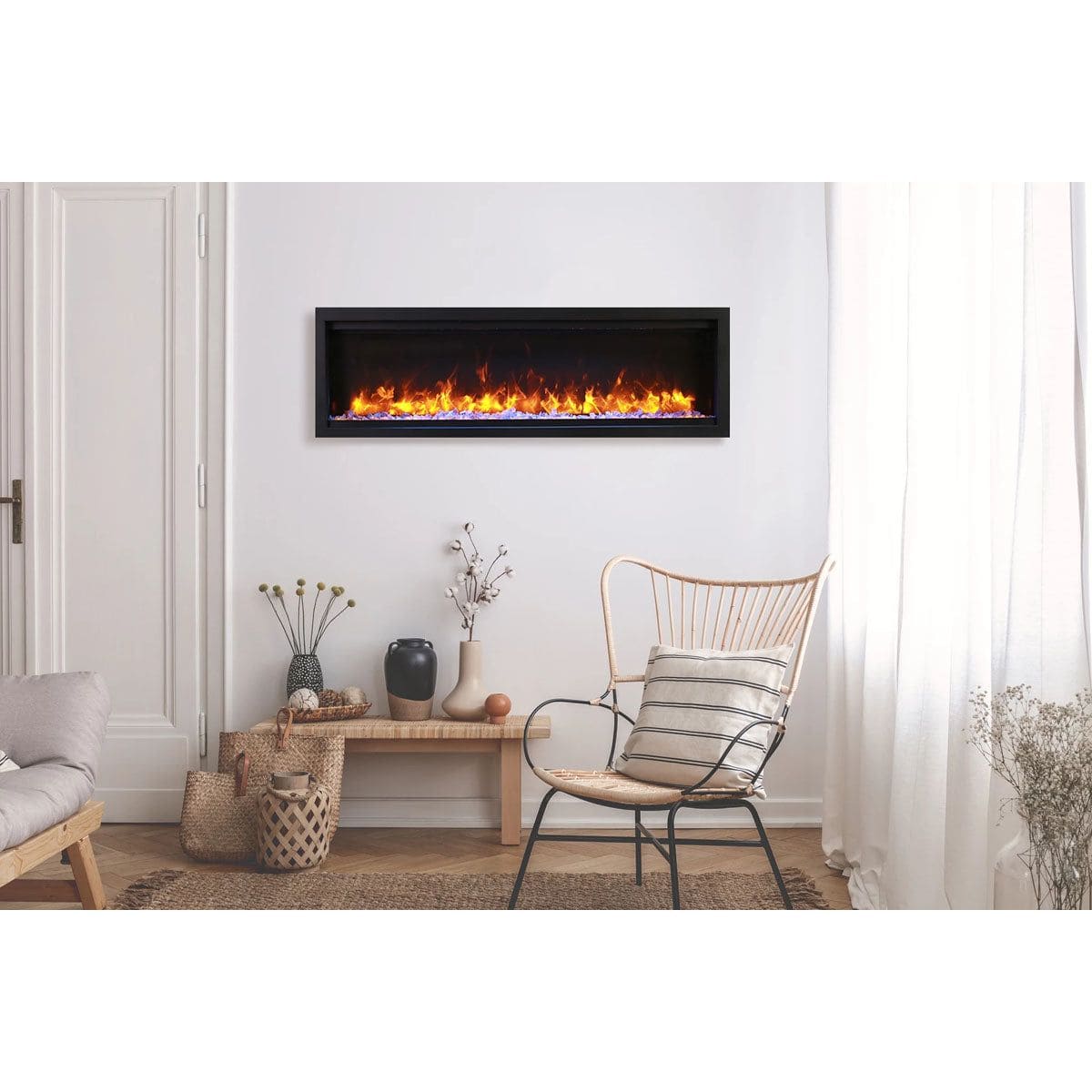 Amantii Symmetry Lumina 34'' Wall Mount / Recessed Smart Indoor/Outdoor Electric Fireplace SAMPLE PHOTO