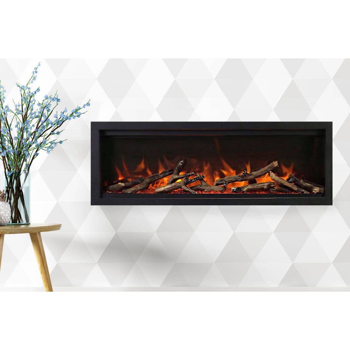 Amantii Symmetry Lumina 34'' Wall Mount / Recessed Smart Indoor/Outdoor Electric Fireplace SAMPLE PHOTO