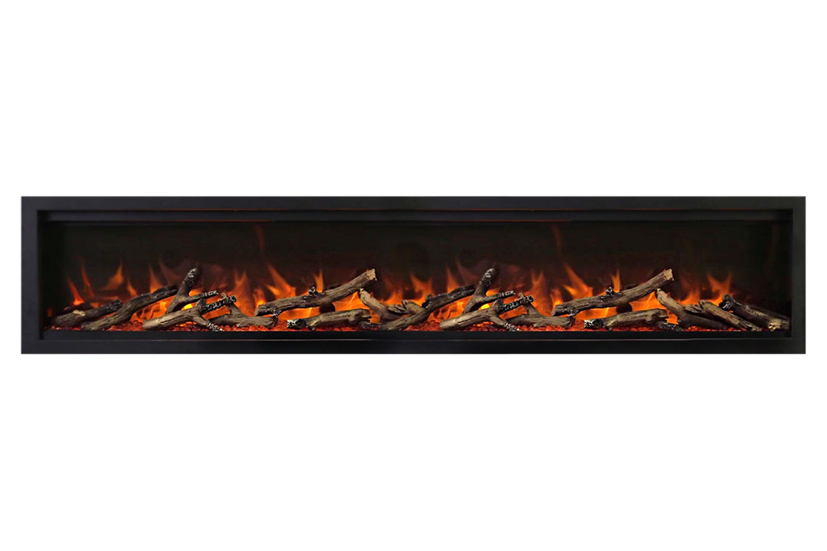 Amantii Symmetry Lumina 88'' Wall Mount / Recessed Smart Indoor/Outdoor Electric Fireplace