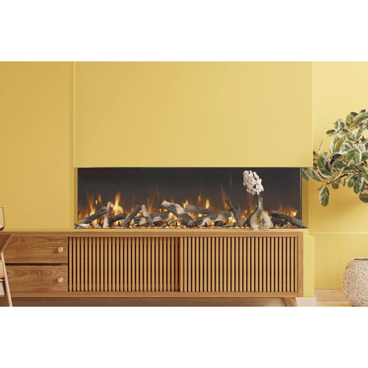 Amantii Tru View Bespoke 55-inch 3-Sided Built In Indoor/Outdoor Electric Fireplace