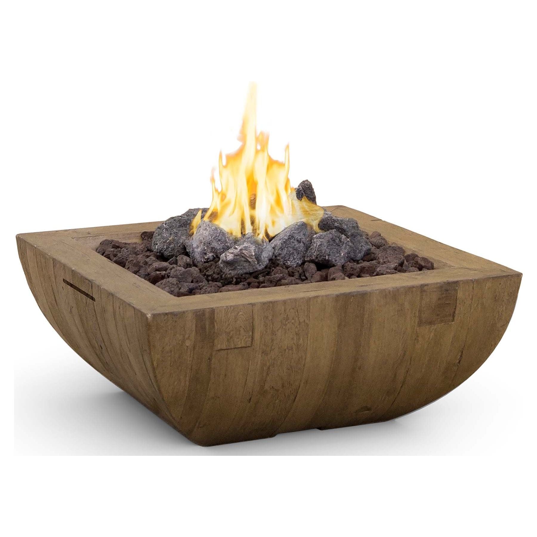 American Fyre Designs Bordeaux Square Reclaimed Wood Fire Bowl