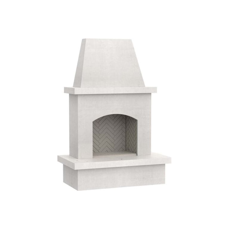 American Fyre Designs Contractor's Model Fireplace FRONT AND SIDE VIEW