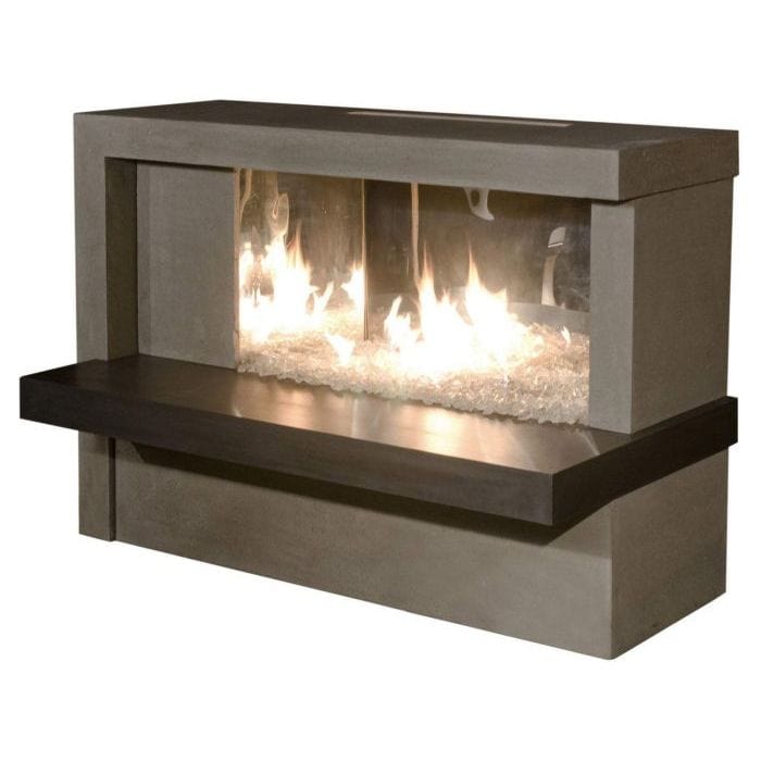 American Fyre Designs Manhattan Fireplace FRONT AND SIDE VIEW