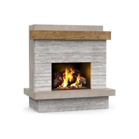 American Fyre Designs Brooklyn Fireplace FRONT AND SIDE VIEW