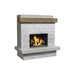 American Fyre Designs Brooklyn Fireplace FRONT AND SIDE VIEW