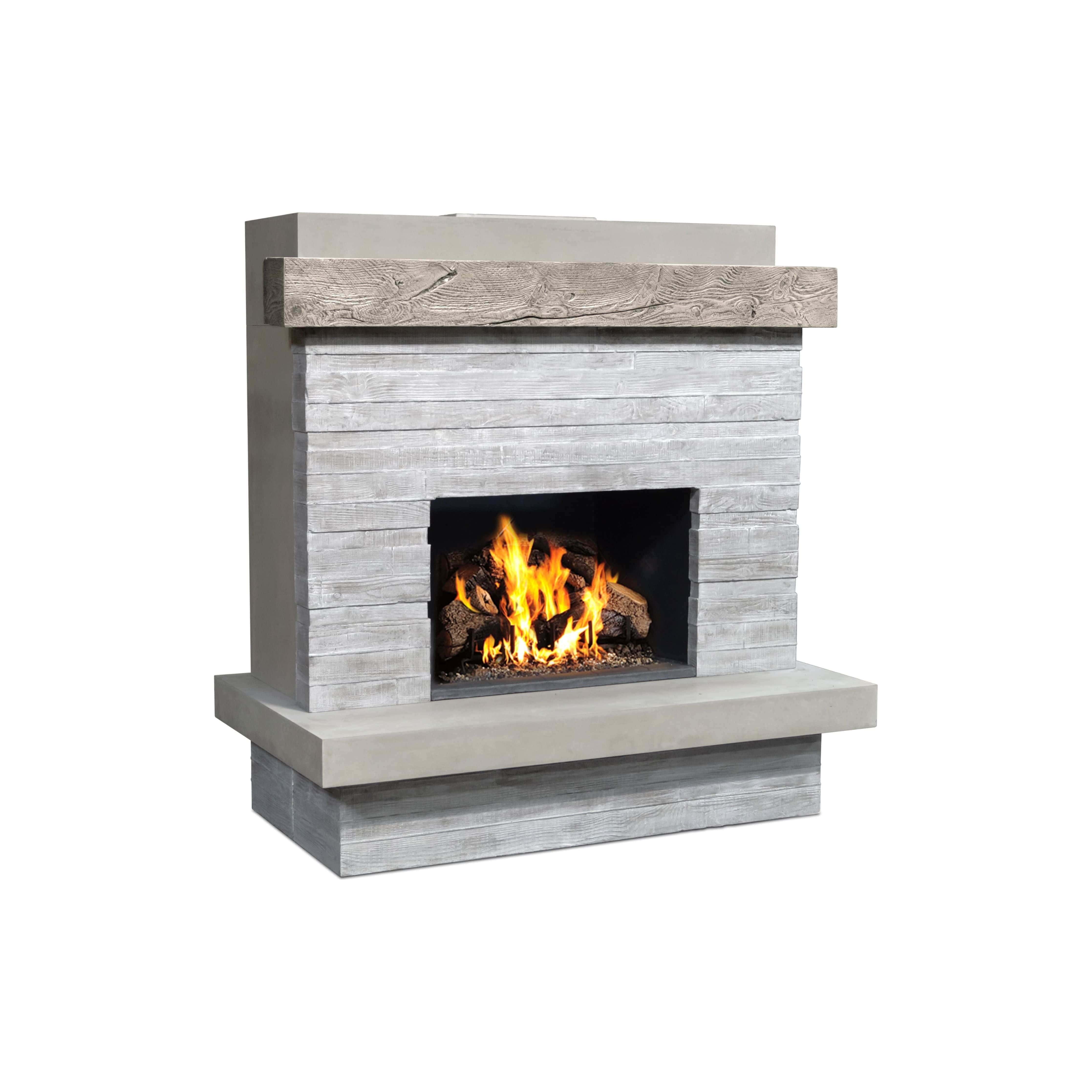 American Fyre Designs Brooklyn Fireplace FRONT AND SIDE VIEW