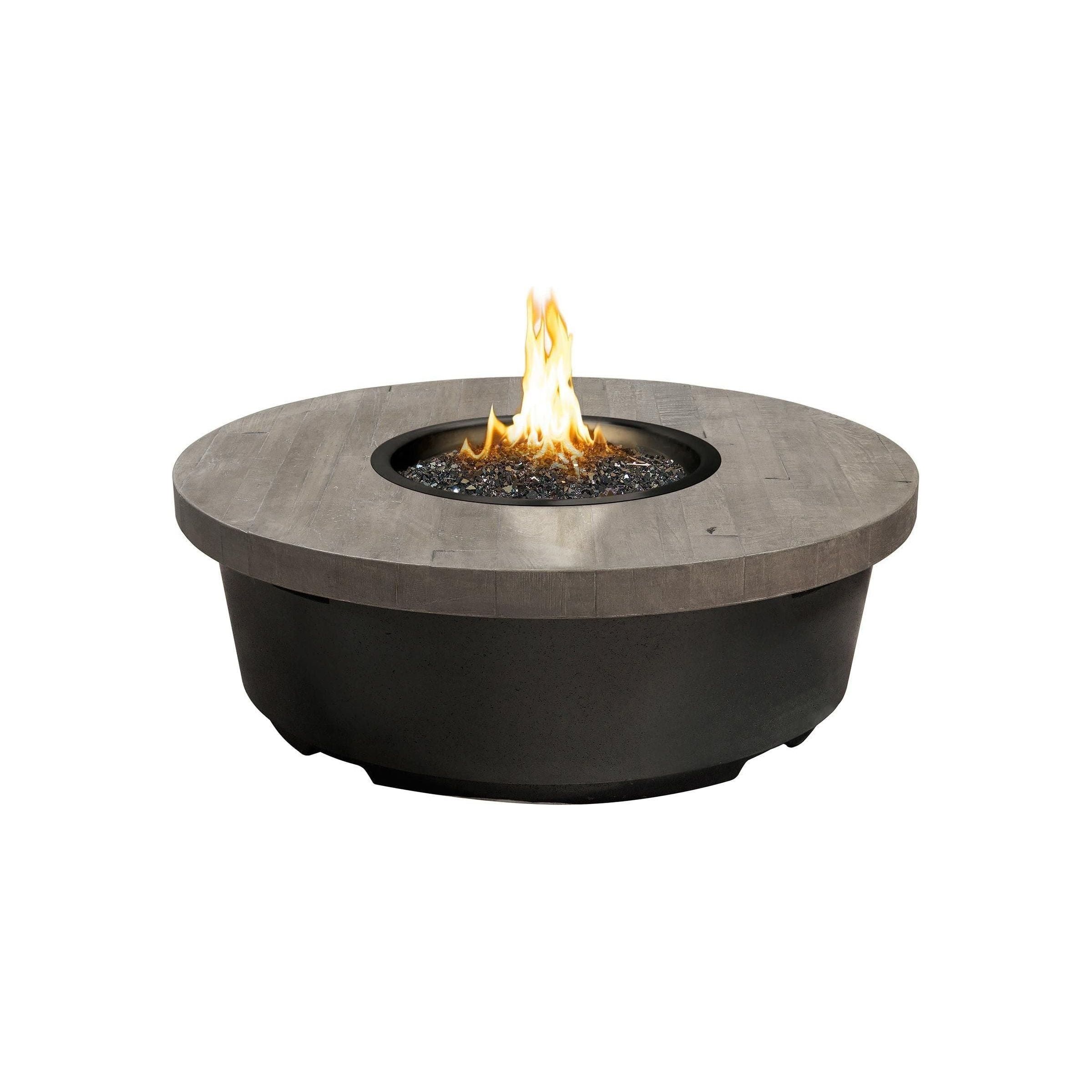 American Fyre Designs Contempo Round Reclaimed Wood Fire Table
