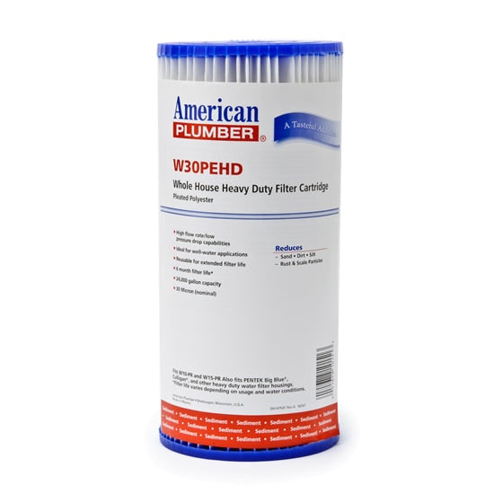 American Plumber W30PEHD Pleated Polyester Water Filters WITH LABEL