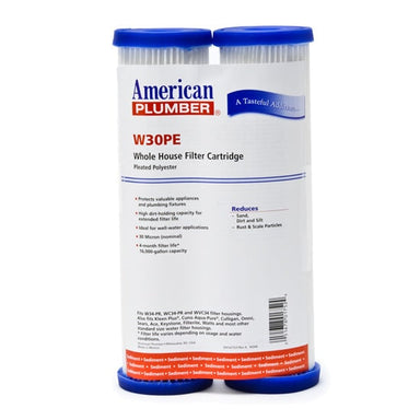 American Plumber W30PE Pleated Polyester Water Filters WITH LABEL