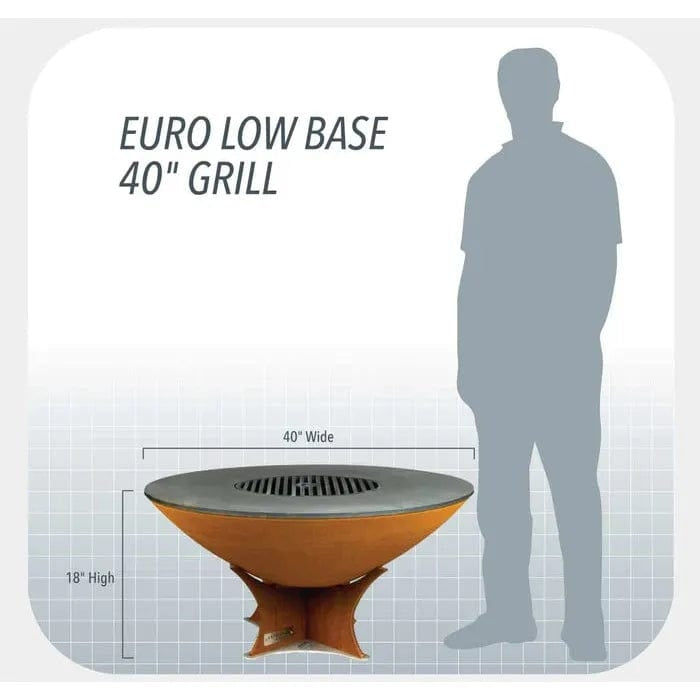 Arteflame Classic 40" Fire Pit - Low Euro Base, AFCL40LEBFP WITH SIZES
