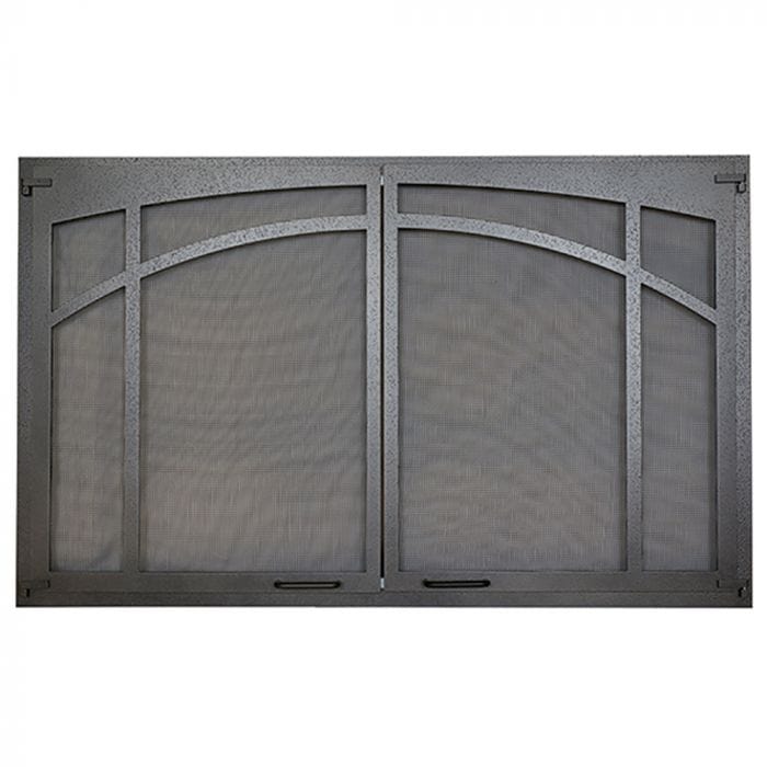 Astria Textured Iron Arched Screen Door ASD4224-TI FRONT VIEW