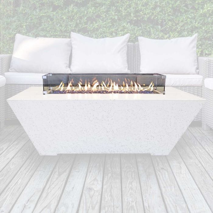 Athena GWG-L36 Rectangular Glass Wind Guard for Olympus Concrete Fire Pit, 36-Inch SAMPLE PHOTO