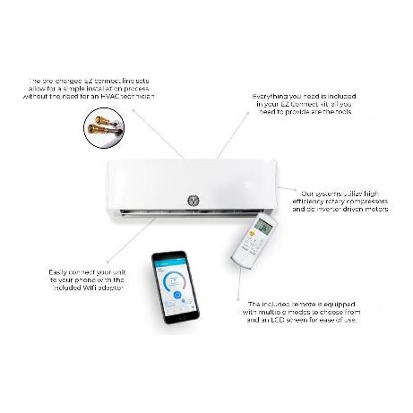 Buck Cool 36K BTU, 16 SEER EZ Connect Ductless Mini Split Heat Pump Complete System (UB1MSHQCW36) DETAILS