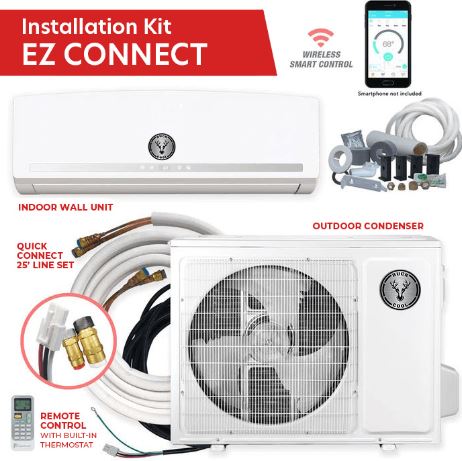 Buck Cool 36K BTU, 16 SEER EZ Connect Ductless Mini Split Heat Pump Complete System (UB1MSHQCW36) COMPLETE SET