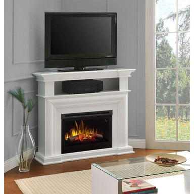 Colleen Wall or Corner Electric Fireplace Media Console in White SAMPLE PHOTO