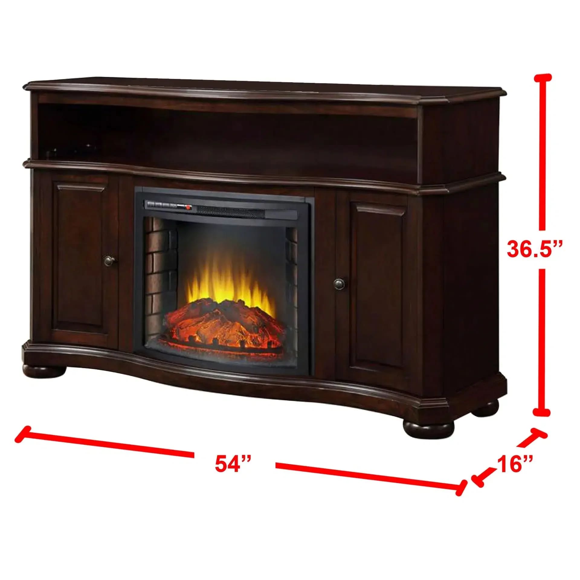 Design Specialties Merrill 54" Merlot Electric Media Fireplace WITH SIZES