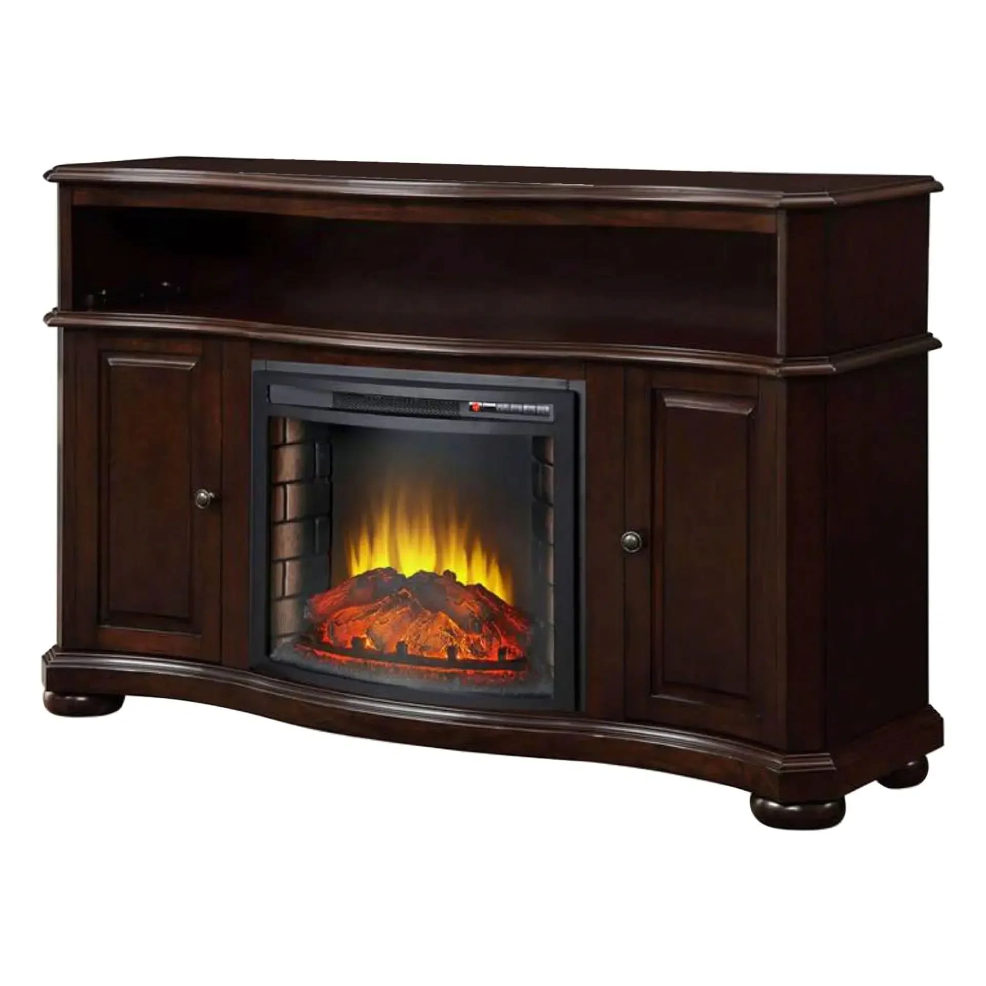 Design Specialties Merrill 54" Merlot Electric Media Fireplace FRONT VIEW