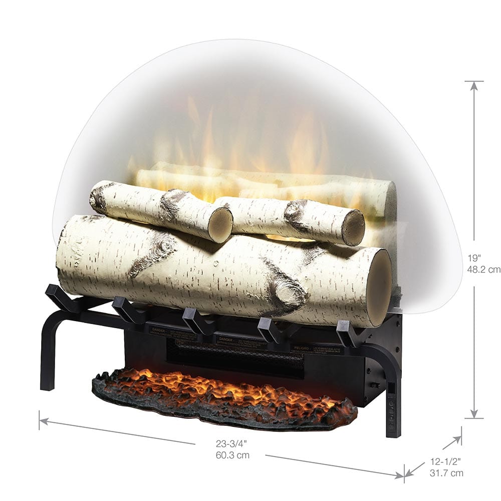 Dimplex 20-in Revillusion Birch Electric Fireplace Log Set FRONT VIEW