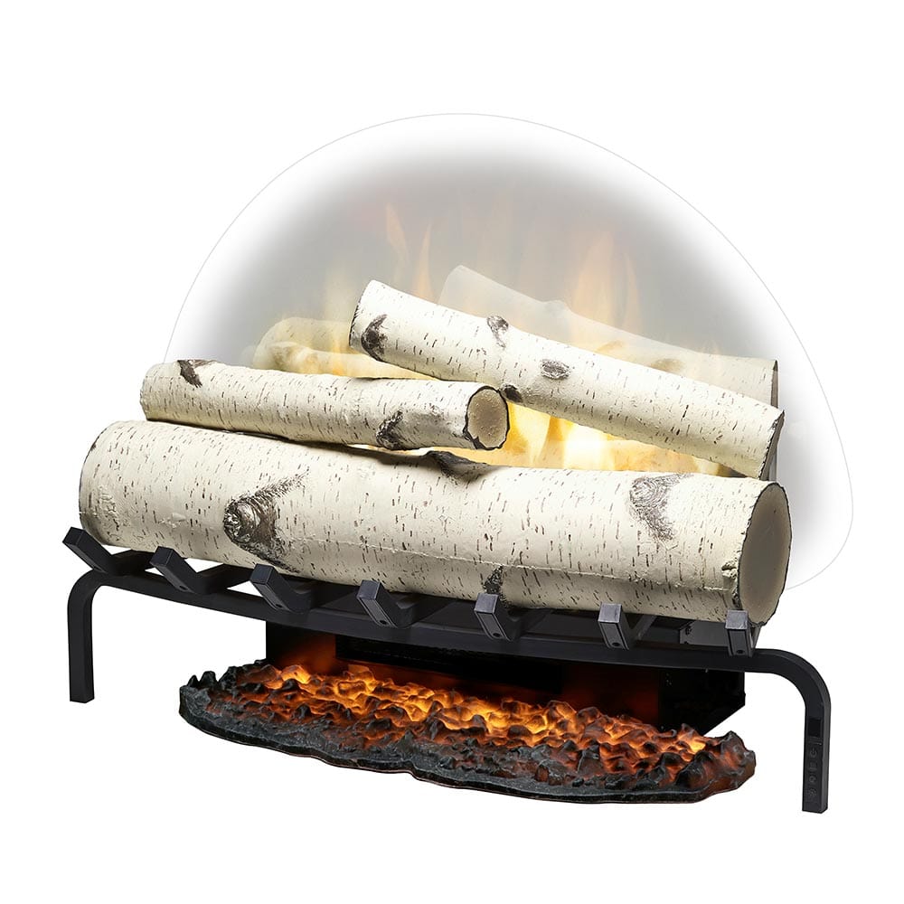 Dimplex 25-in Revillusion Birch Electric Fireplace Log Set w/ Ashmat FRONT VIEW