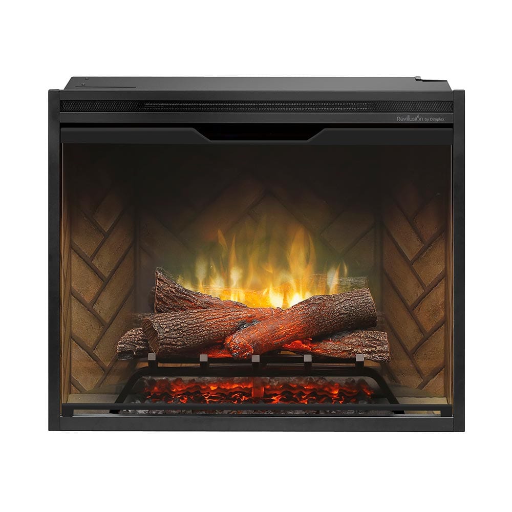 Dimplex 30" Revillusion Electric Firebox Herringbone Brick FRONT VIEW