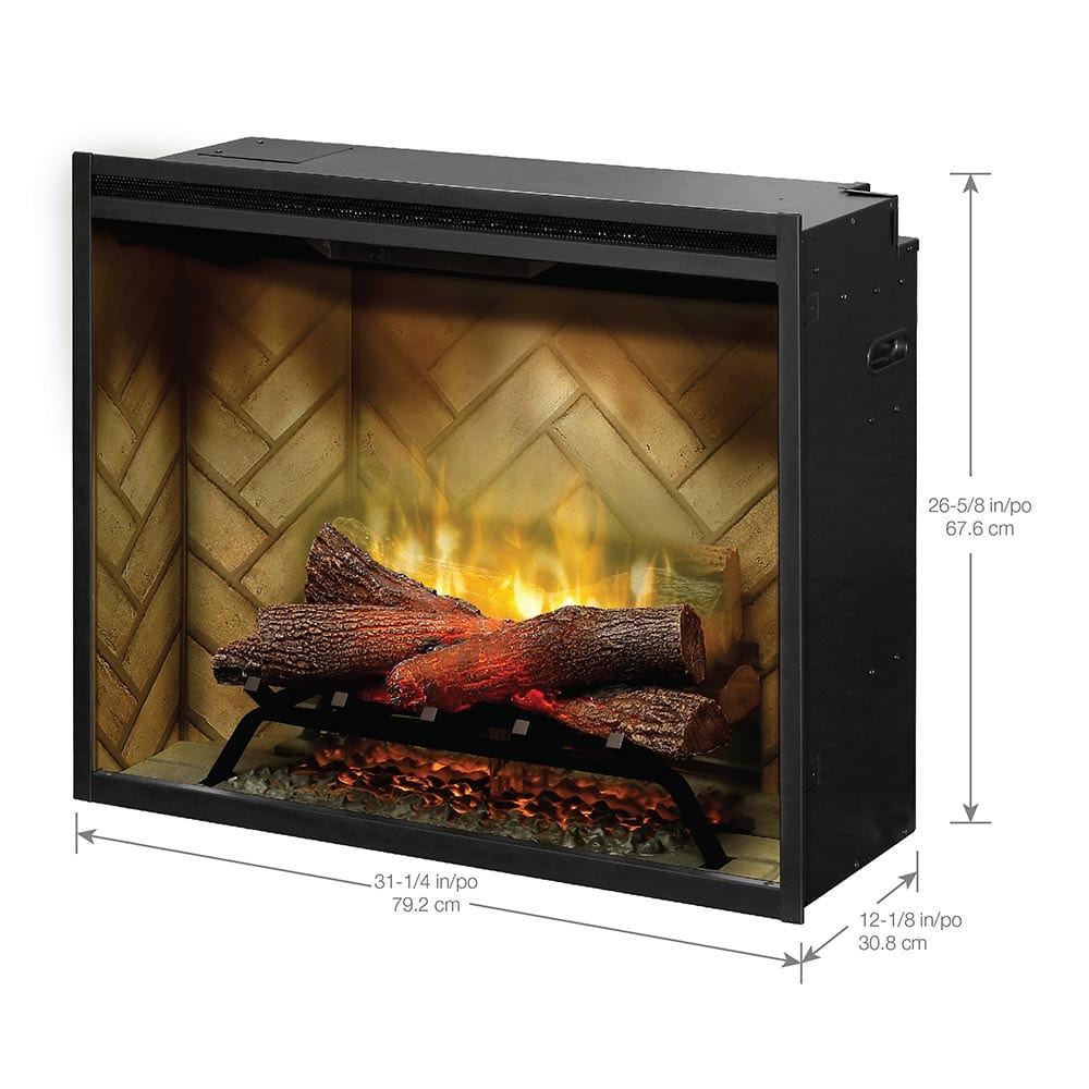 Dimplex 30" Revillusion Electric Firebox Herringbone Brick WITH SIZES