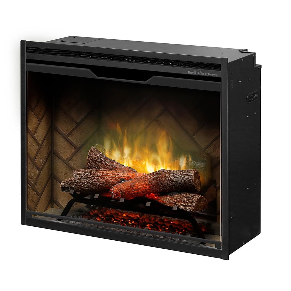 Dimplex 30" Revillusion Electric Firebox Herringbone Brick SIDE VIEW