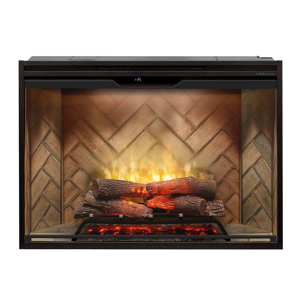 Dimplex 42" Revillusion Electric Firebox Herringbone Brick FRONT VIEW