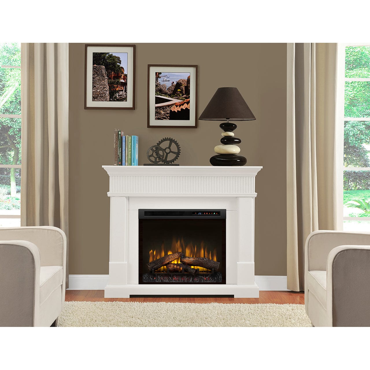 Dimplex Jean Mantel Electric Fireplace with Logs, GDS28L8-1802W SAMPLE PHOTO