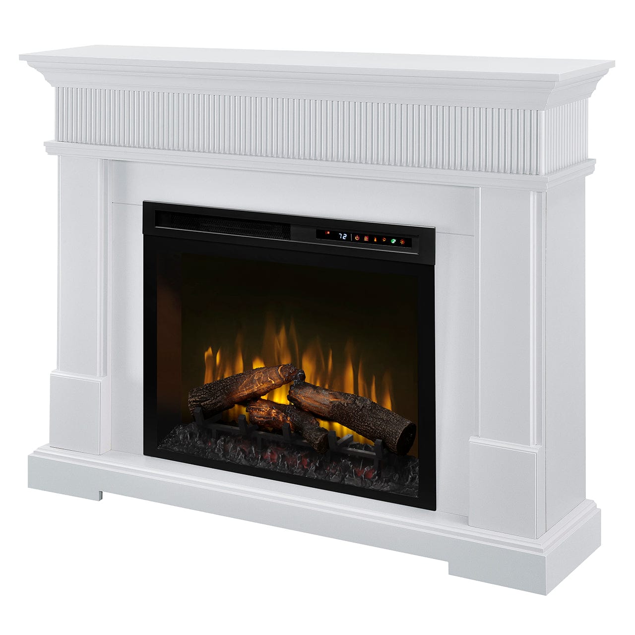 Dimplex Jean Mantel Electric Fireplace with Logs, GDS28L8-1802W FRONT VIEW