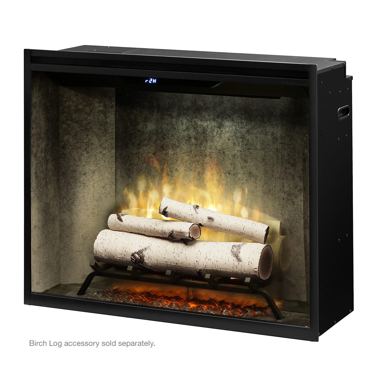 Dimplex Revillusion® 42 in. Built-In Firebox, Weathered ConcreteFRONT AND SIDE VIEW