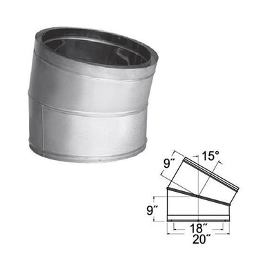 DuraTech | 15 Degree 18" 18DT-E15 Galvanized Elbow 