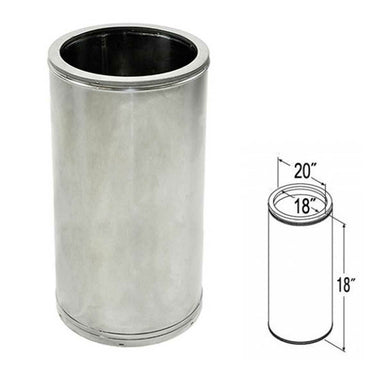 DuraTech | 18DT-18SS 18'' x 18'' Stainless Steel Chimney Pipe WITH INCHES