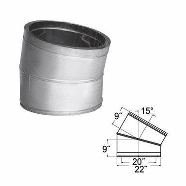 DuraTech | 20DT-E15SS 15 Degree 20'' Stainless Steel Elbow WITH INCHES