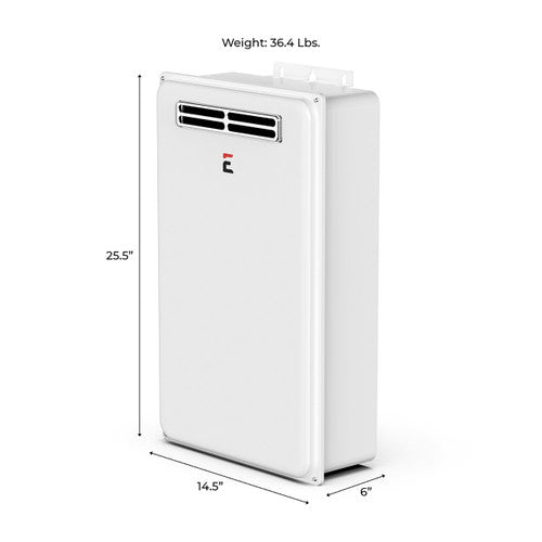 ECCOTEMP Builder Series Outdoor 6.8 GPM Natural Gas Tankless Water Heater SIDE VIEW