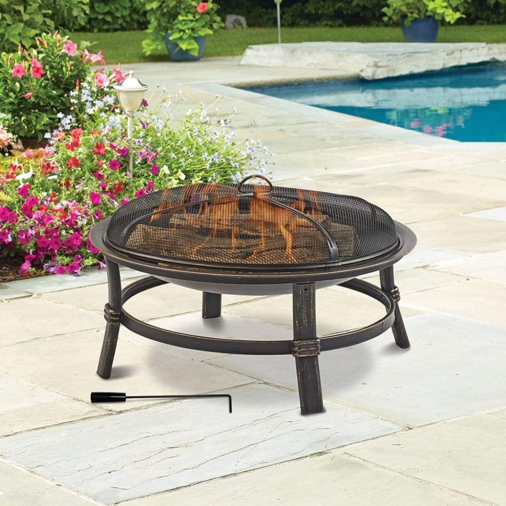 Endless Summer 29" Brushed Copper Outdoor Wood Burning Fire Pit With Airflow Technology SAMPLE PHOTO