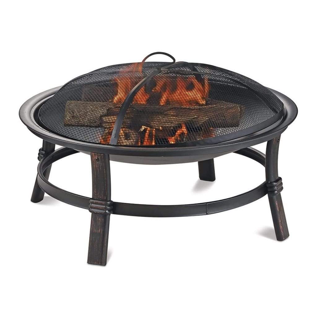 Endless Summer 29" Brushed Copper Outdoor Wood Burning Fire Pit With Airflow Technology FULL VIEW
