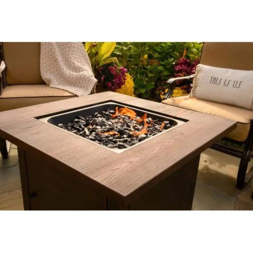 Endless Summer Spencer 30" Outdoor LP Gas Fire Pit Table With Printed Resin Mantel SAMPLE PHOTO
