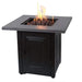 Endless Summer Wakefield 28" Outdoor LP Gas Fire Pit Table With Faux Concrete Resin Mantel FRONT VIEW