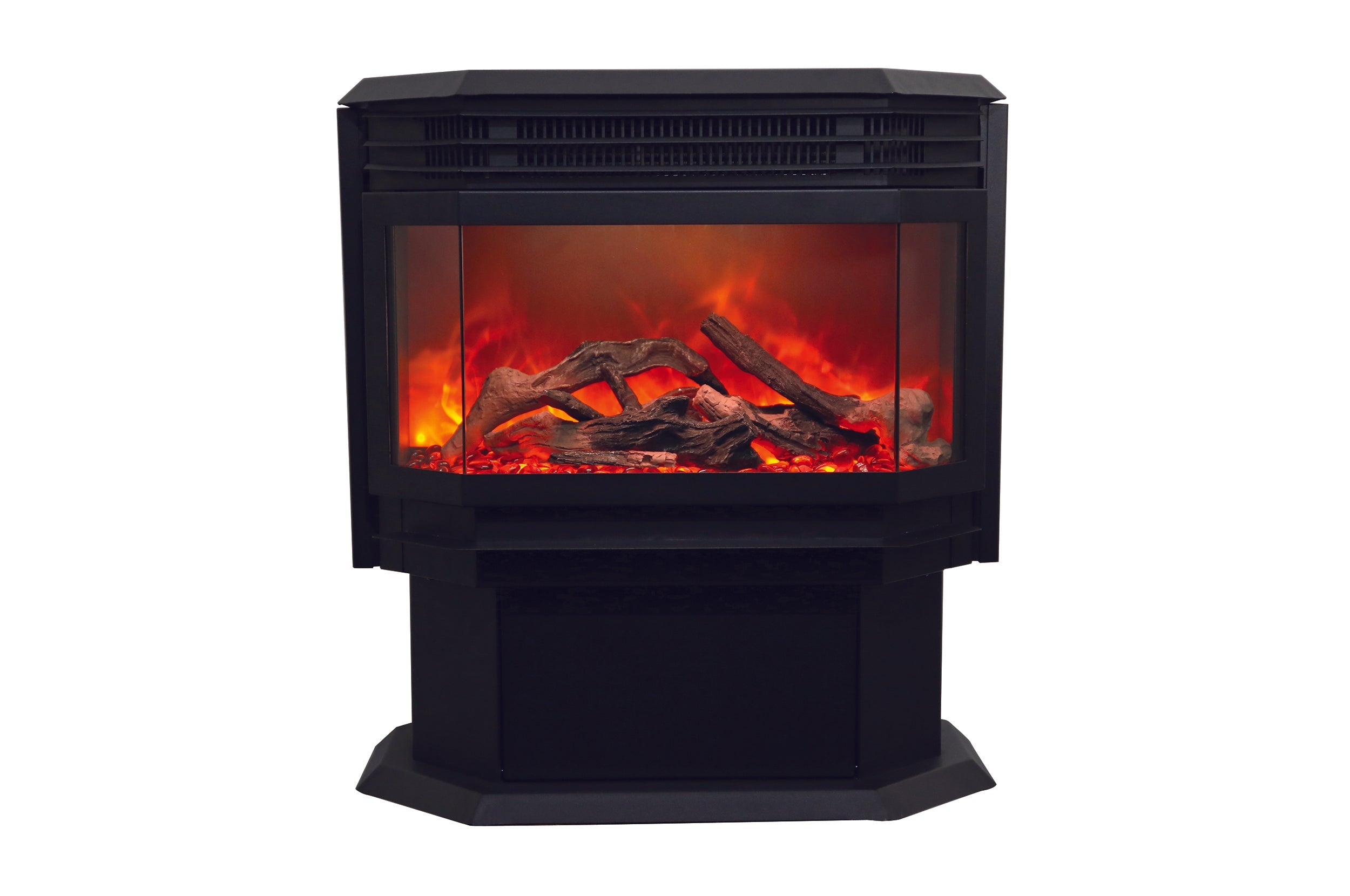 Sierra Flame 26-inch Freestanding Electric Fireplace w/ 11-pce Log Set