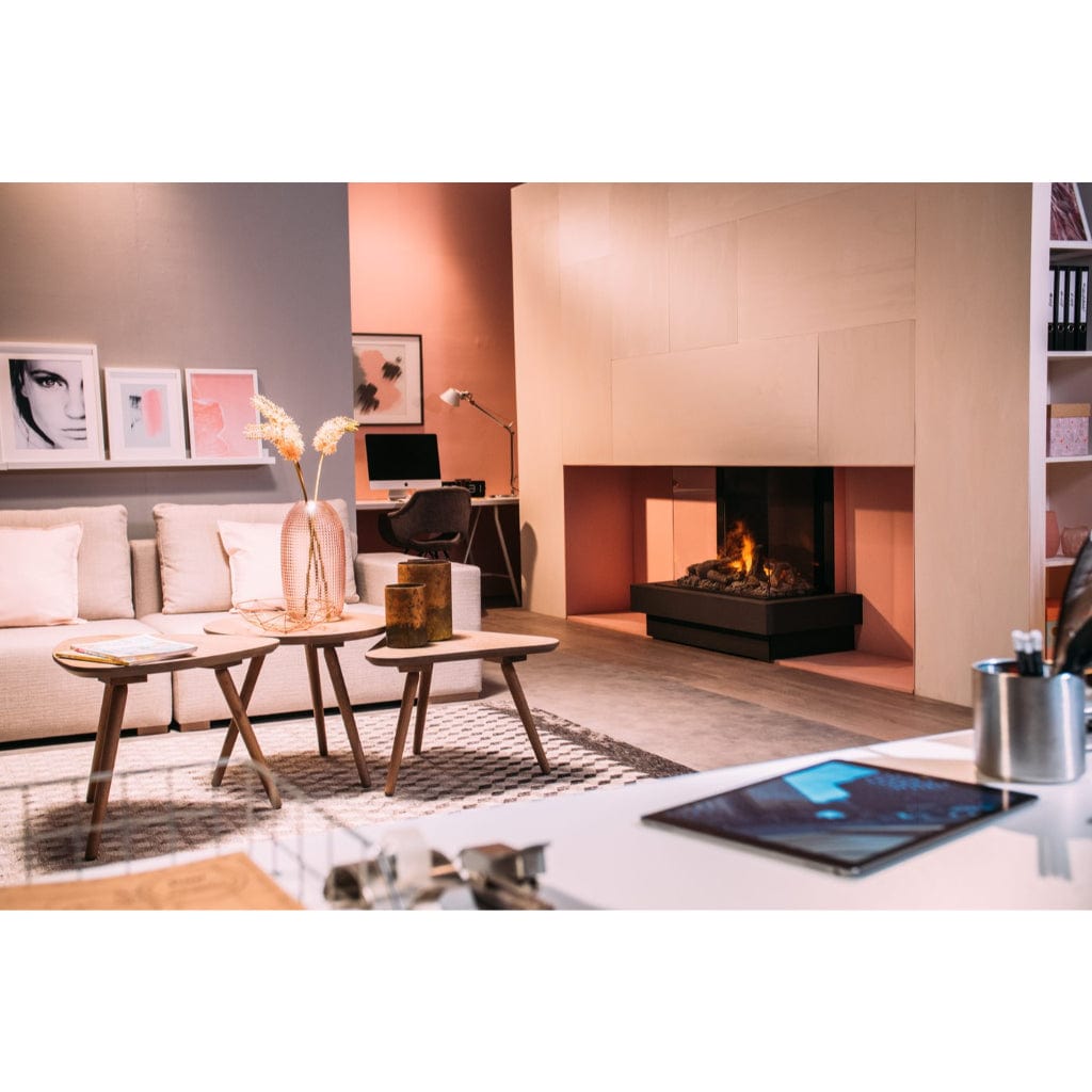 Faber e-MatriX 39" Three-Sided Bay View Built-in Water Vapor Electric Fireplace SAMPLE PHOTO