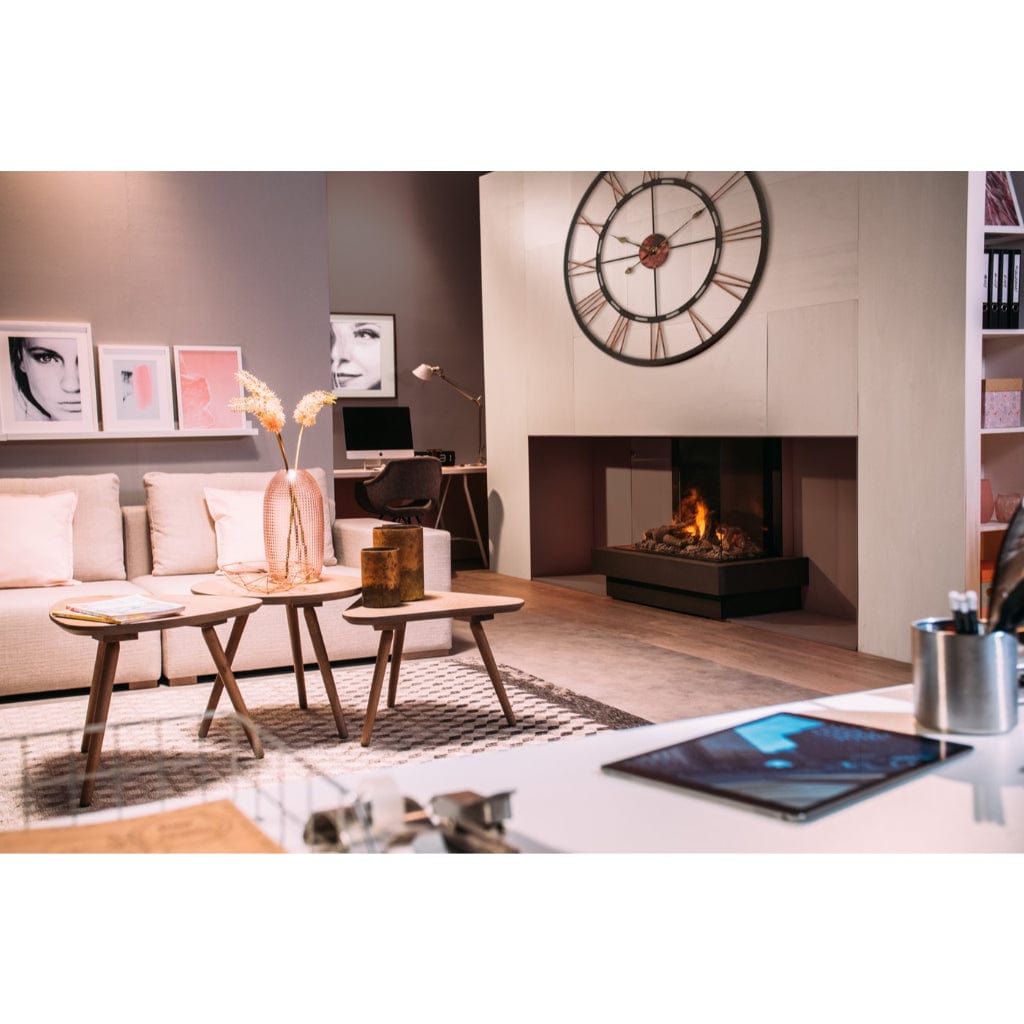 Faber e-MatriX 39" Three-Sided Bay View Built-in Water Vapor Electric Fireplace SAMPLE PHOTO