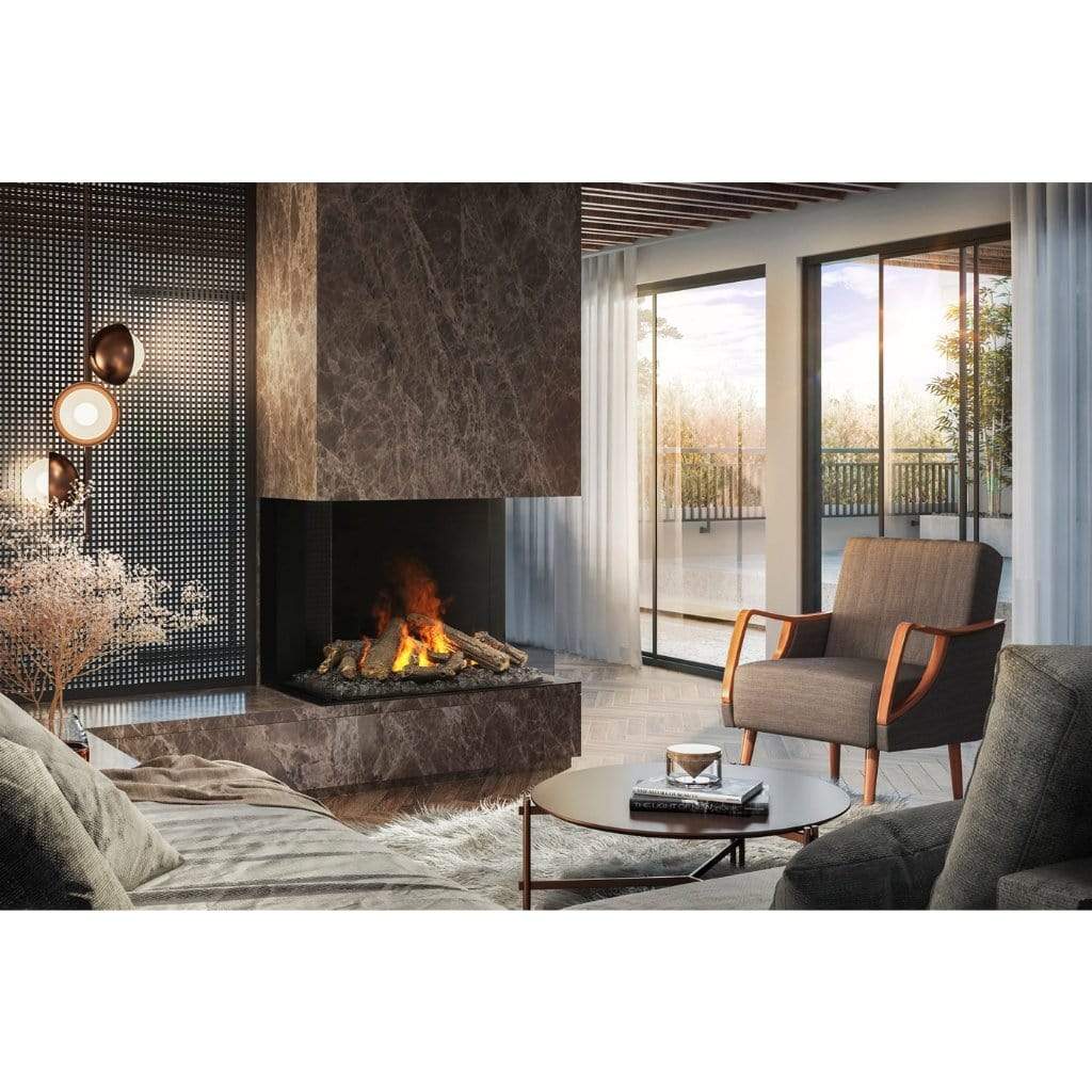 Faber e-MatriX 39" Three-Sided Bay View Built-in Water Vapor Electric Fireplace SAMPLE PHOTO