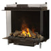 Faber e-MatriX 39" Three-Sided Bay View Built-in Water Vapor Electric Fireplace FRONT  AND SIDE VIEW