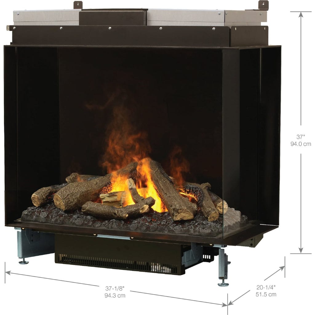 Faber e-MatriX 39" Three-Sided Bay View Built-in Water Vapor Electric Fireplace