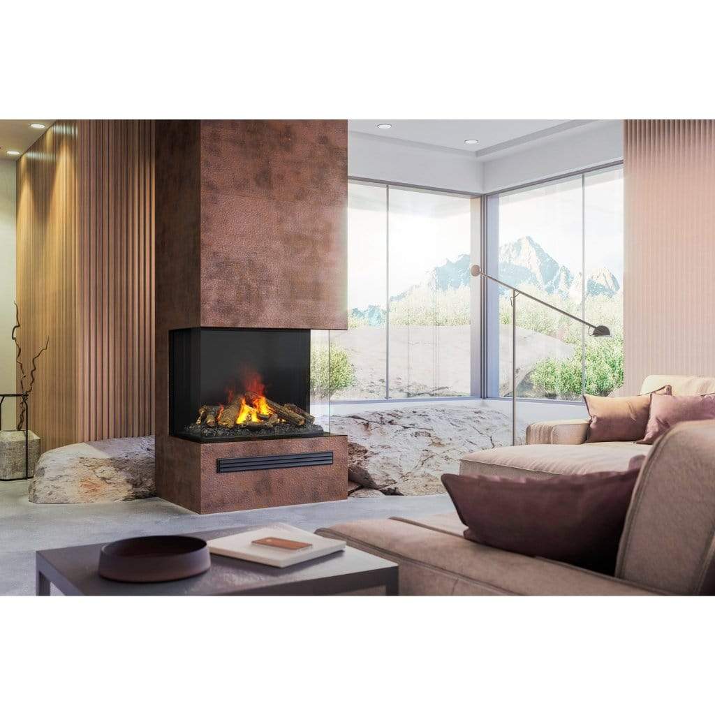 Faber e-MatriX 39" Three-Sided Bay View Built-in Water Vapor Electric Fireplace SAMPLE PHOTO