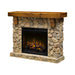 Fieldstone Rustic Electric Fireplace Mantel Package FRONT VIEW