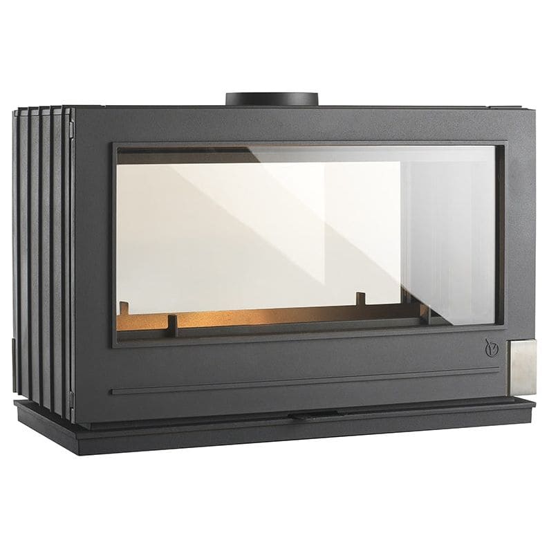 Invicta® Aaron Double Sided Glass 36" Cast Iron Wood Burning Stove Fireplace 99,000 BTU's FRONT VIEW