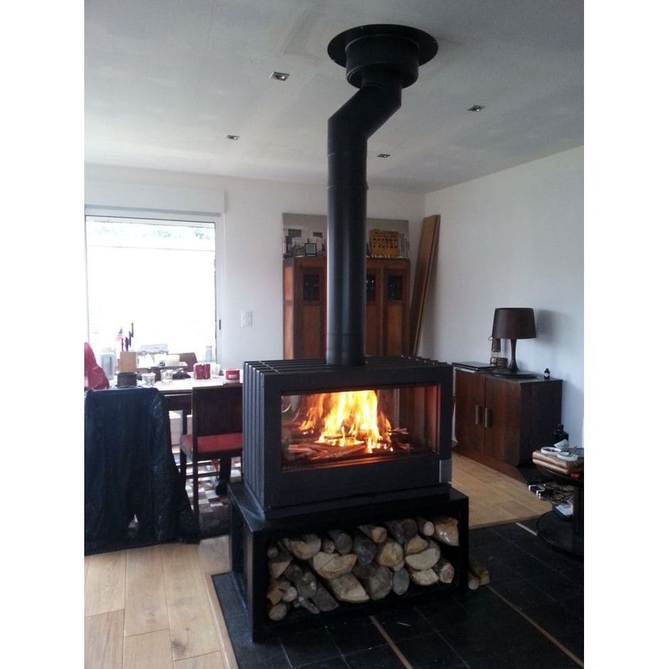 Invicta® Aaron Double Sided Glass 36" Cast Iron Wood Burning Stove Fireplace 99,000 BTU's SAMPLE PHOTO