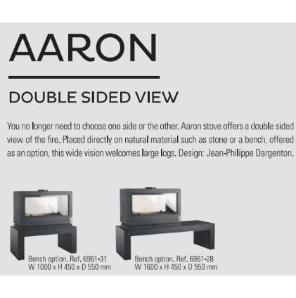 Invicta® Aaron Double Sided Glass 36" Cast Iron Wood Burning Stove Fireplace 99,000 BTU's